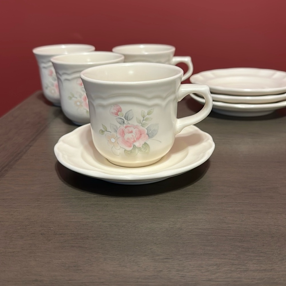 Pfaltzgraff tearose teacup and saucer set - 4
